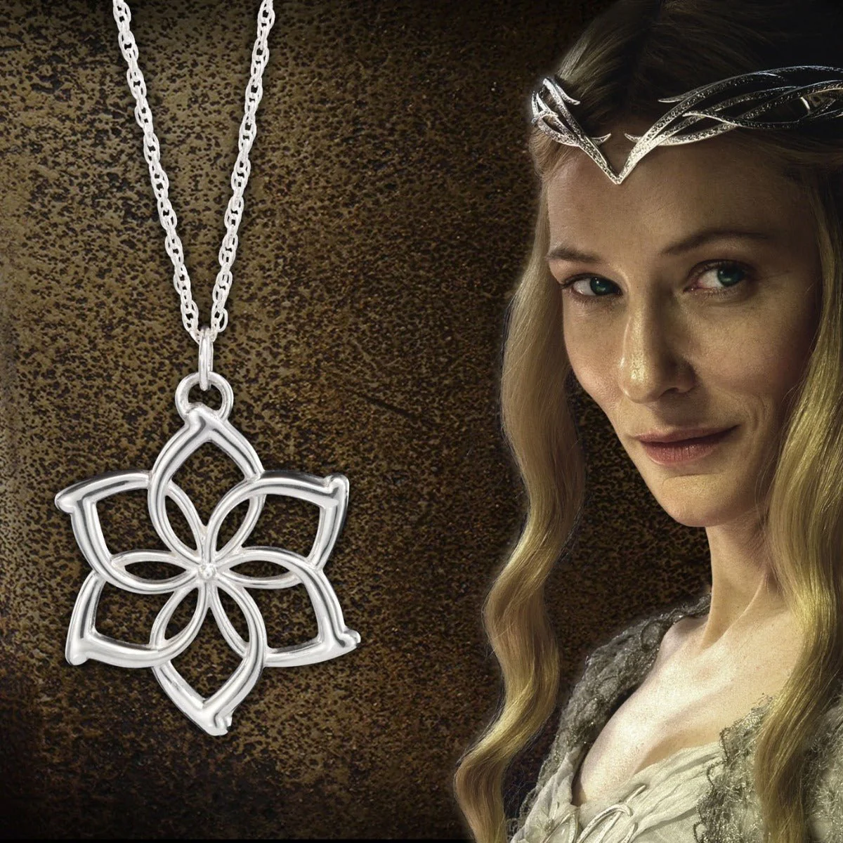 The Lord of the Rings Galadriel Flower Sterling Silver Necklace - Image 2